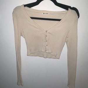 REFORMATION Crop Pearl Sweater